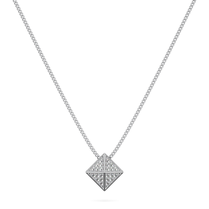 Origami White Gold Diamond Trefoil Pendant