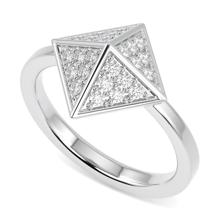 Origami White Gold Diamond Trefoil Ring