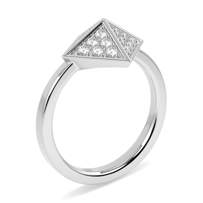 Origami White Gold Diamond Trefoil Ring