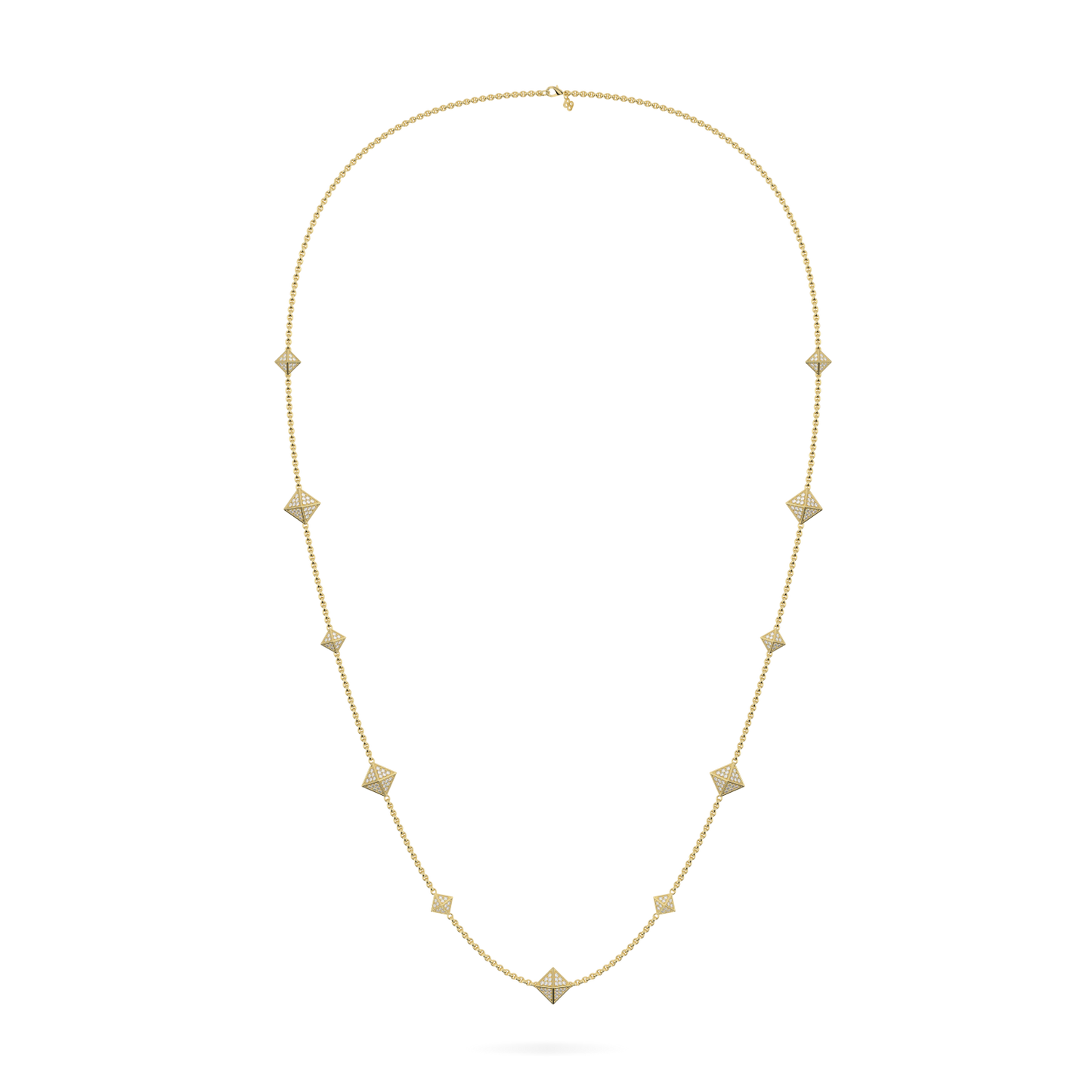 Origami Yellow Gold Diamond Trefoil Necklet