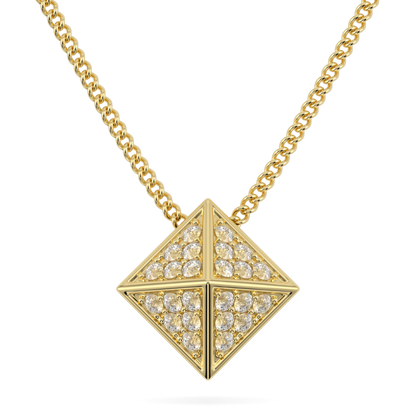 Origami Yellow Gold Diamond Trefoil Pendant