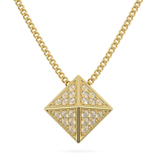 Origami Yellow Gold Diamond Trefoil Pendant