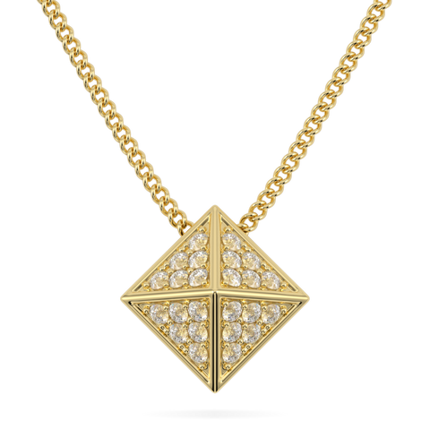 Origami Yellow Gold Diamond Trefoil Pendant