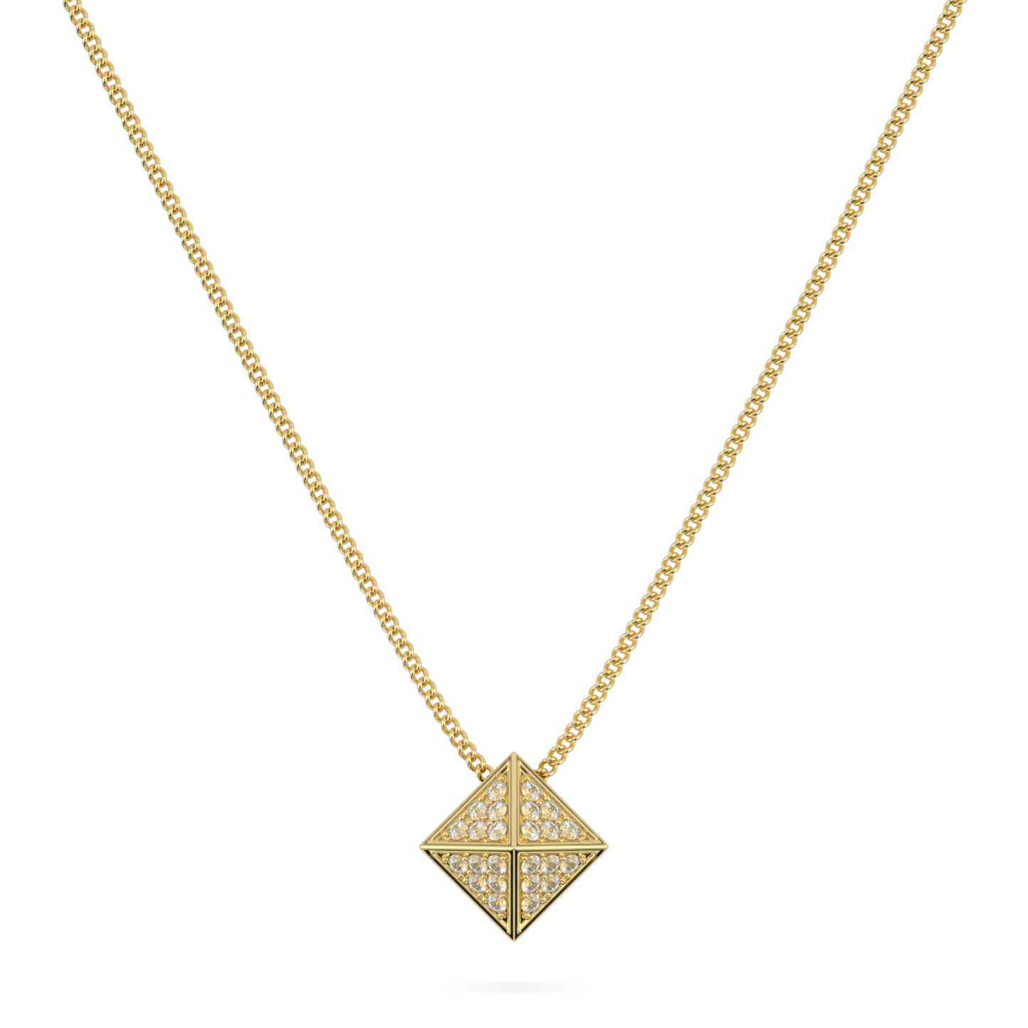 Origami Yellow Gold Diamond Trefoil Pendant