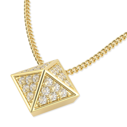 Origami Yellow Gold Diamond Trefoil Pendant