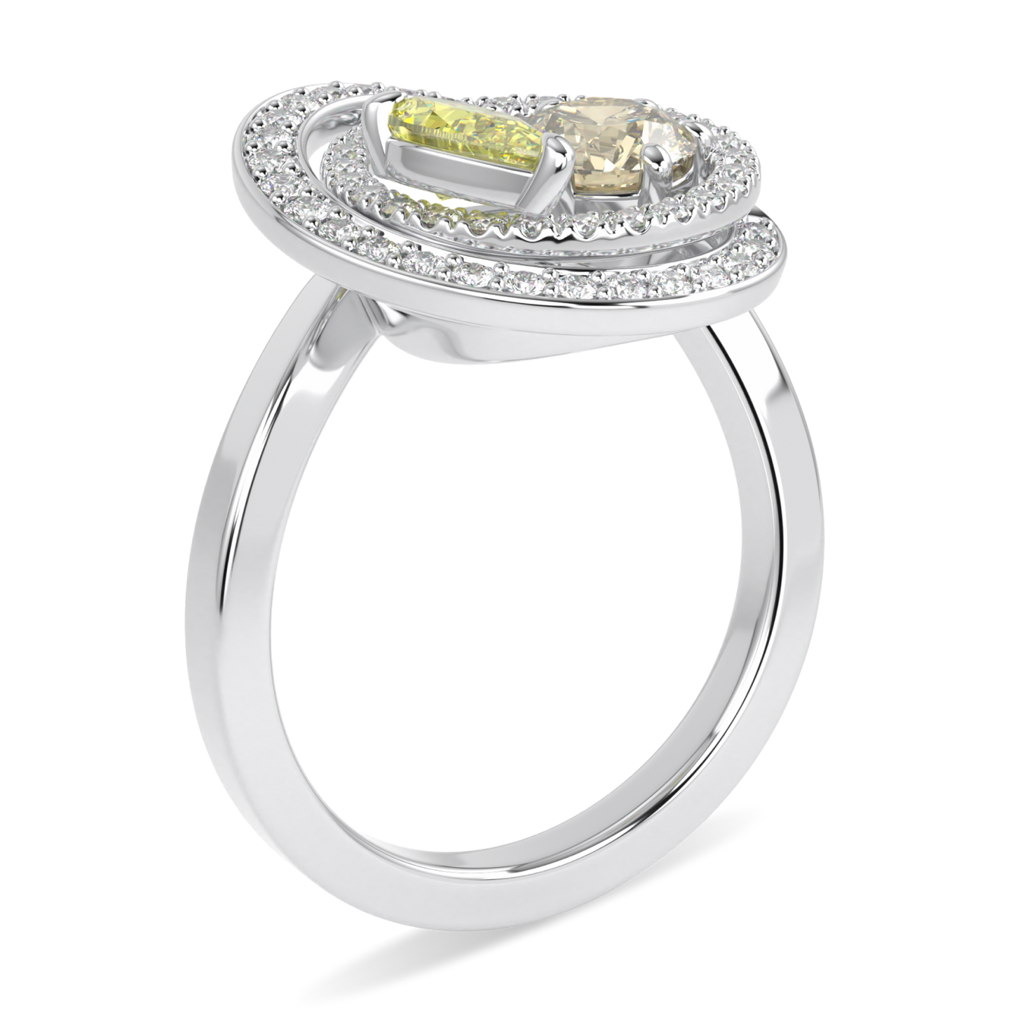 Serpentine Large White Gold Diamond Ring