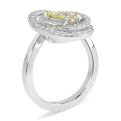 Serpentine Large White Gold Diamond Ring