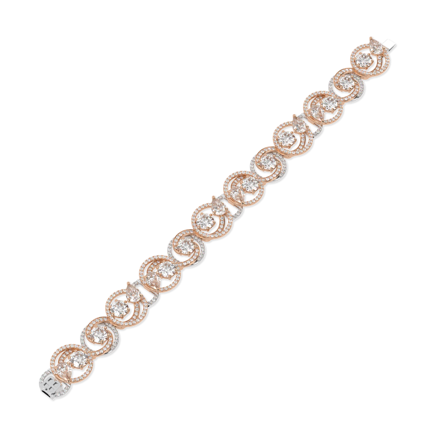 Serpentine Rose Gold Diamond Bracelet