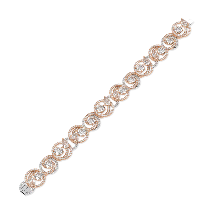 Serpentine Rose Gold Diamond Bracelet