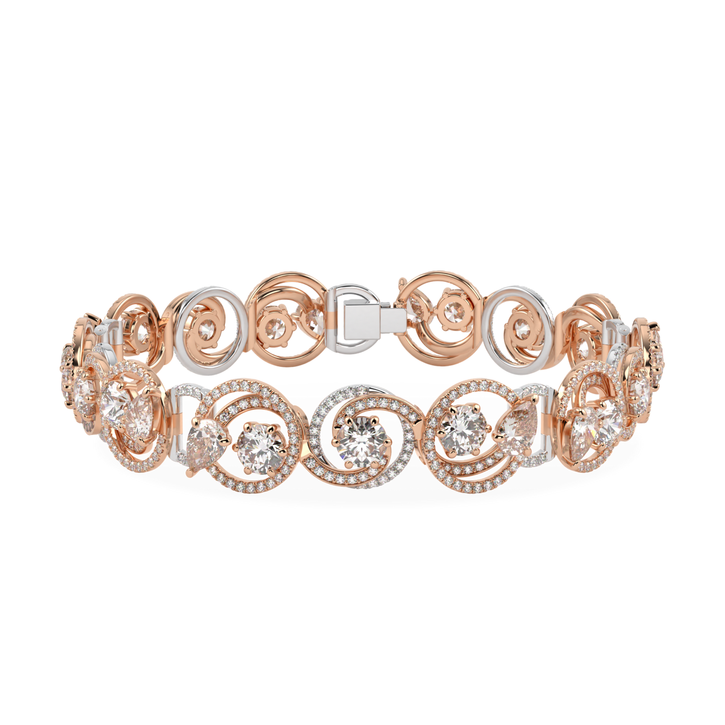 Serpentine Rose Gold Diamond Bracelet