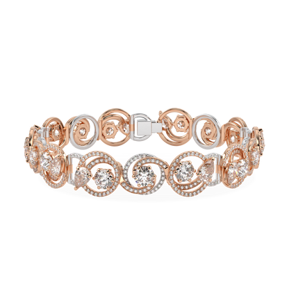 Serpentine Rose Gold Diamond Bracelet