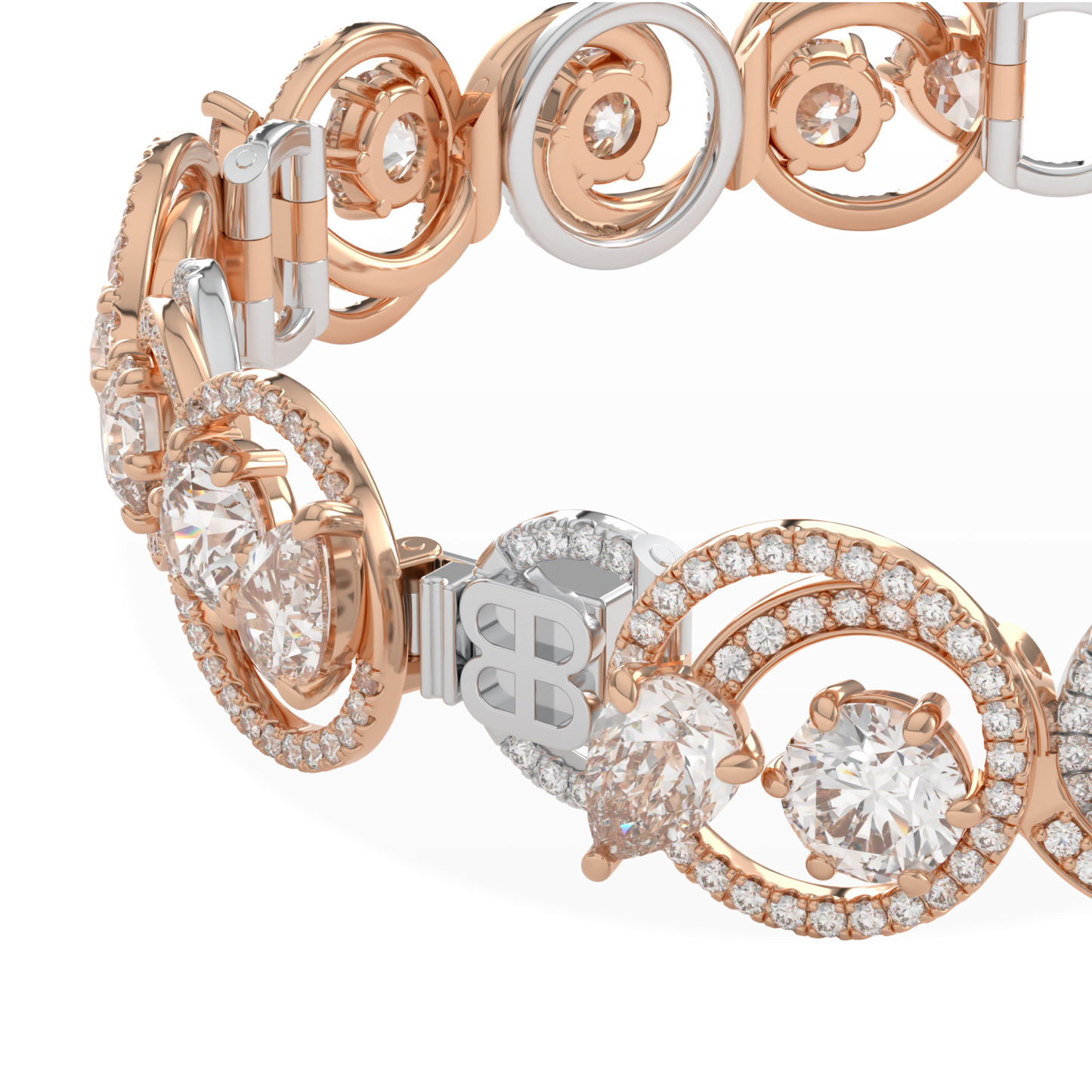 Serpentine Rose Gold Diamond Bracelet