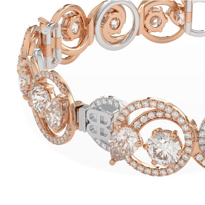 Serpentine Rose Gold Diamond Bracelet