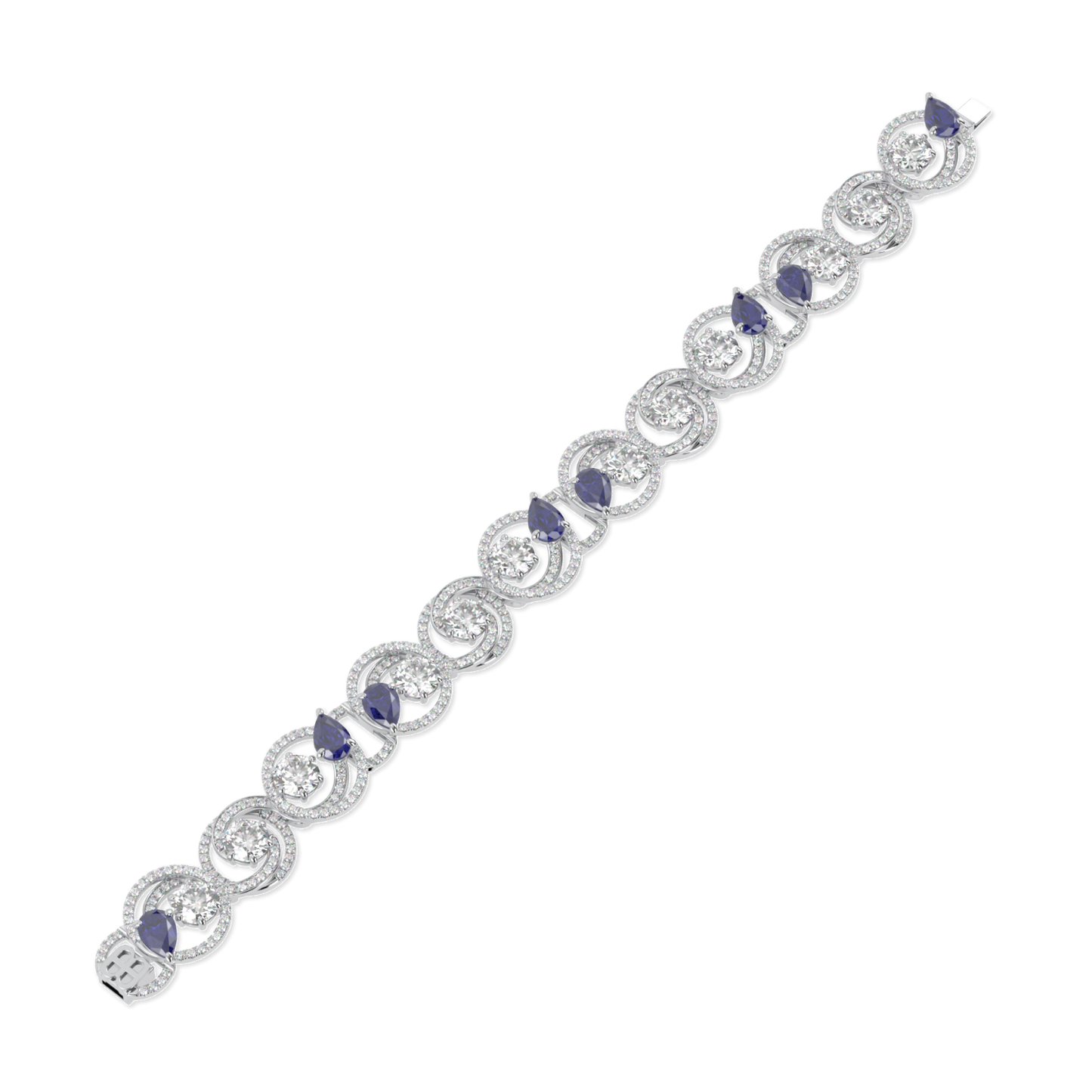 Serpentine Sapphire Diamond Bracelet