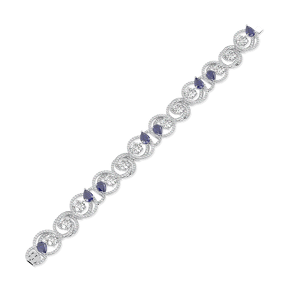 Serpentine Sapphire Diamond Bracelet