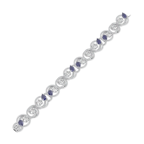 Serpentine Sapphire Diamond Bracelet