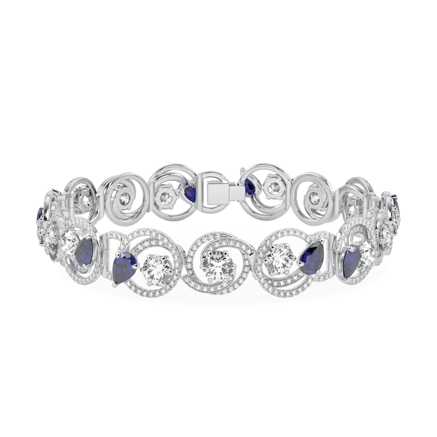 Serpentine Sapphire Diamond Bracelet