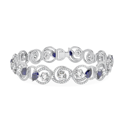 Serpentine Sapphire Diamond Bracelet