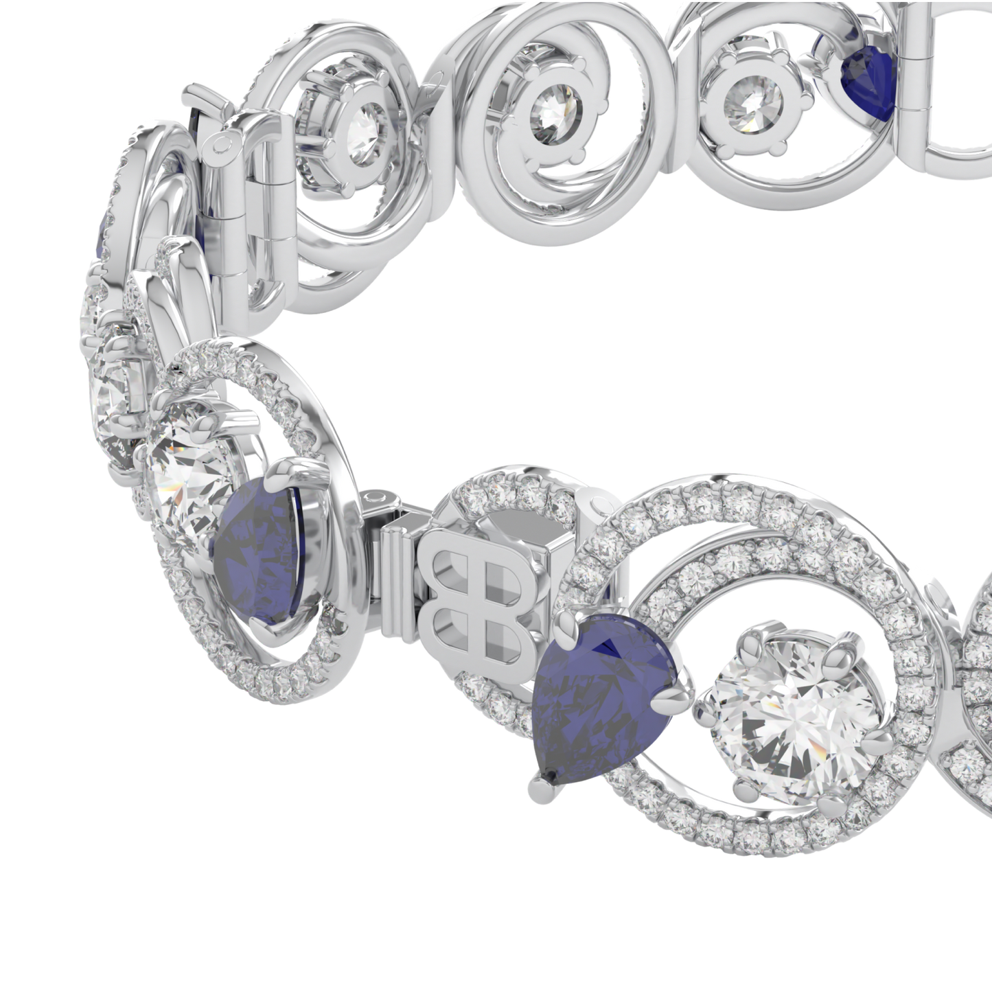 Serpentine Sapphire Diamond Bracelet