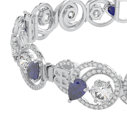 Serpentine Sapphire Diamond Bracelet