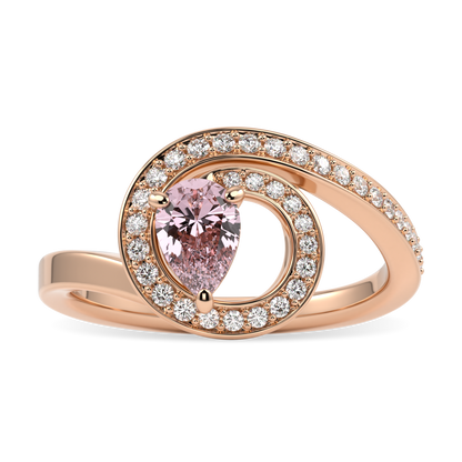 Serpentine Small Rose Gold Diamond Morganite Ring