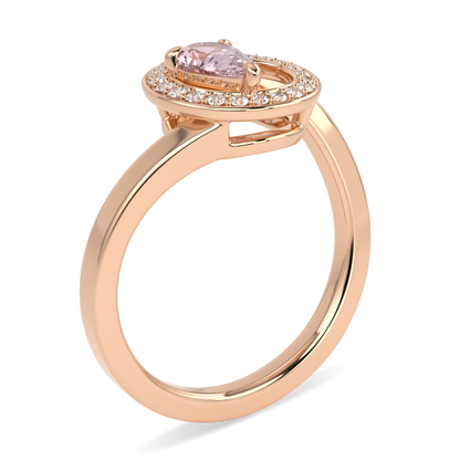 Serpentine Small Rose Gold Diamond Morganite Ring