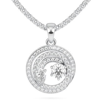 Serpentine Small White Gold Diamond Pendant