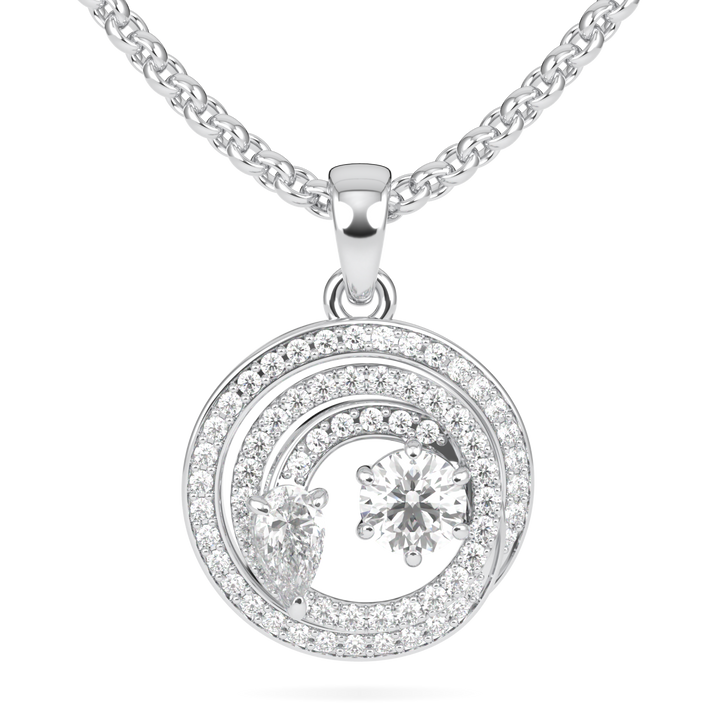 Serpentine Small White Gold Diamond Pendant