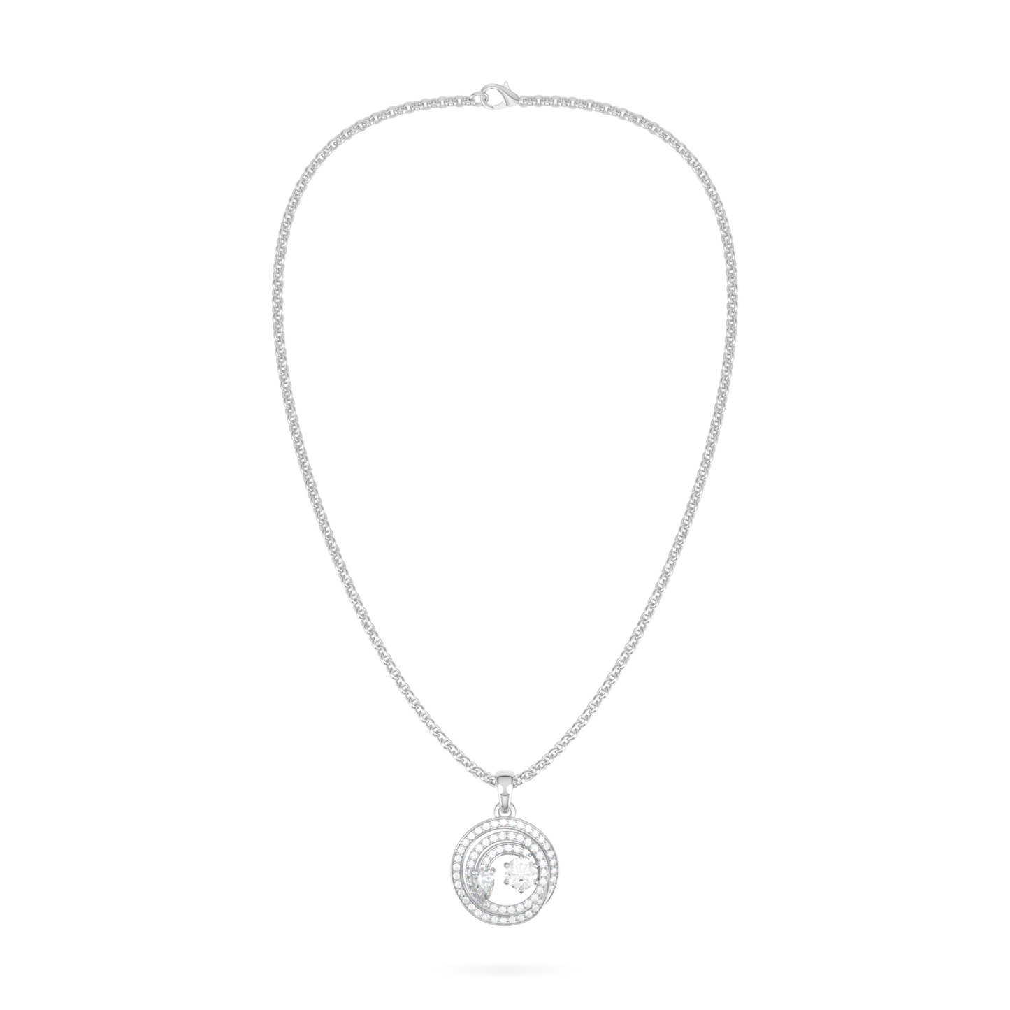 Serpentine Small White Gold Diamond Pendant