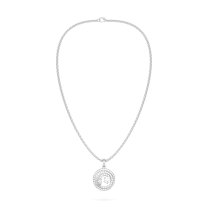 Serpentine Small White Gold Diamond Pendant