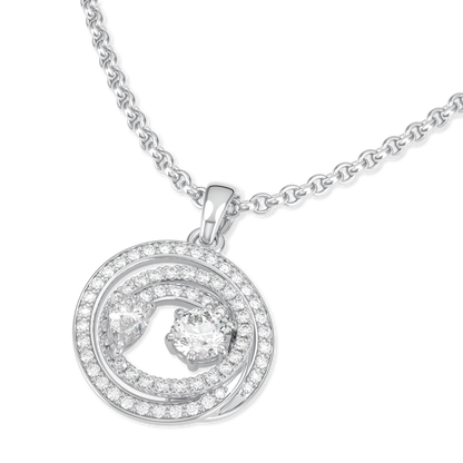 Serpentine Small White Gold Diamond Pendant