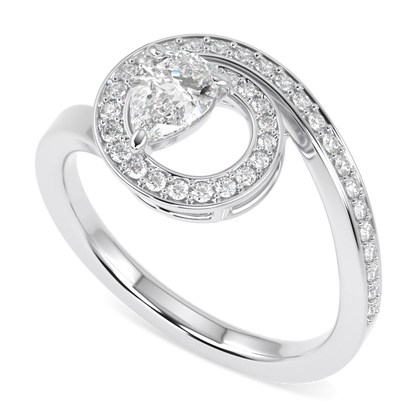 Serpentine Small White Gold Diamond Ring