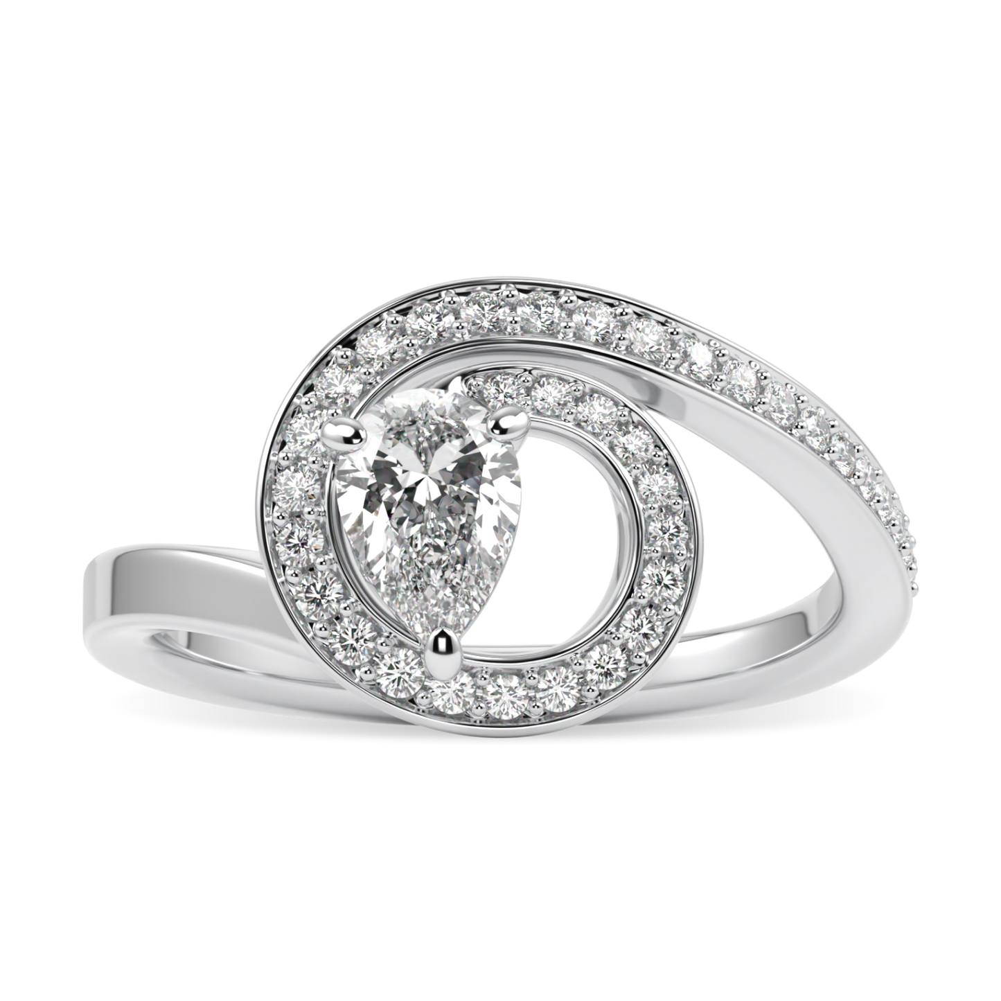 Serpentine Small White Gold Diamond Ring