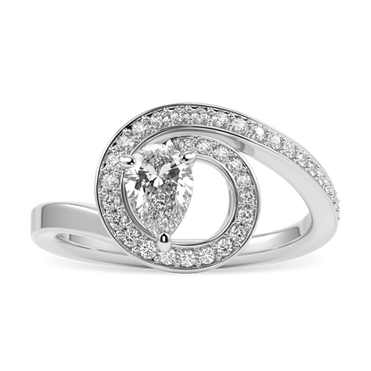 Serpentine Small White Gold Diamond Ring