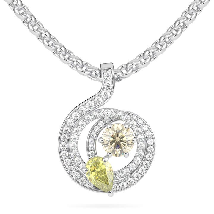 Serpentine Small White Gold Fancy Diamond Pendant