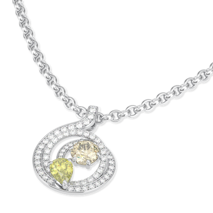 Serpentine Small White Gold Fancy Diamond Pendant