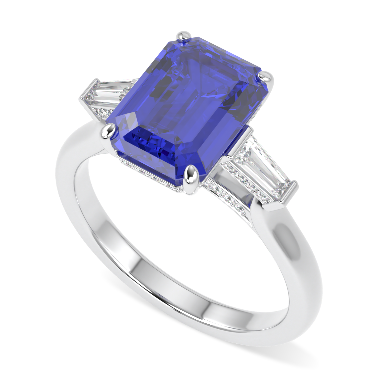 Transcend Sapphire Diamond Three Stone Ring