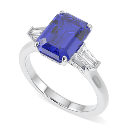 Transcend Sapphire Diamond Three Stone Ring