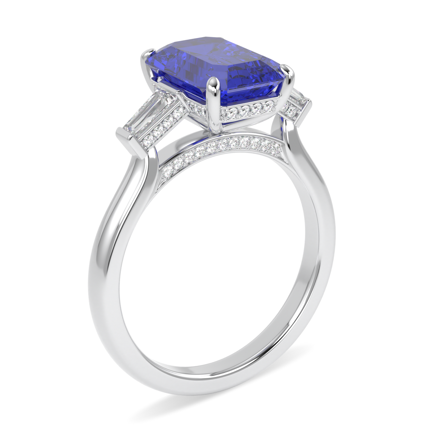 Transcend Sapphire Diamond Three Stone Ring