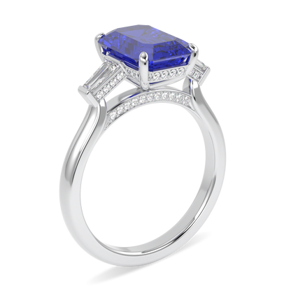 Transcend Sapphire Diamond Three Stone Ring