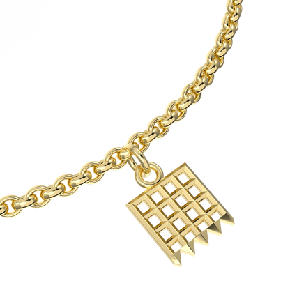 Yellow Gold Sufragette Chain Charm bracelet